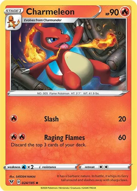 Charmeleon #024/185 Pokémon card from Vivid Voltage