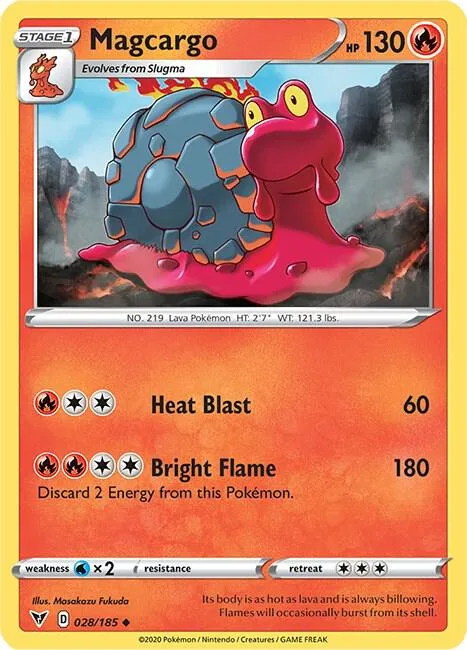 Magcargo #028/185 Pokémon card from Vivid Voltage