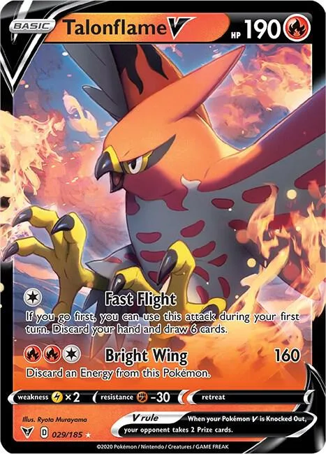 Talonflame V #029/185 Holofoil Pokémon card from Vivid Voltage