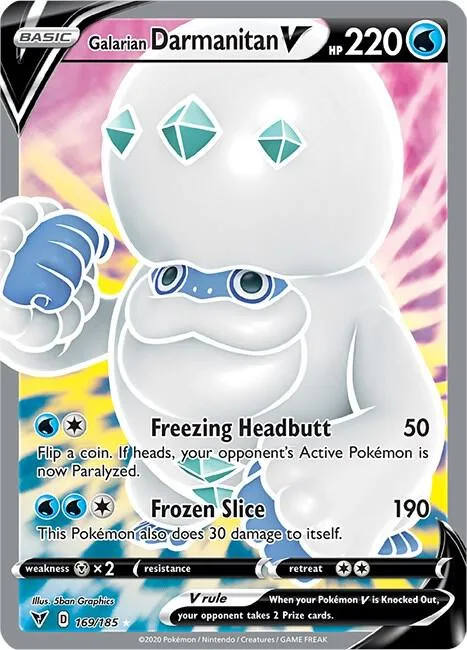 Galarian Darmanitan V Full Art #169/185 Holofoil Pokémon card from Vivid Voltage