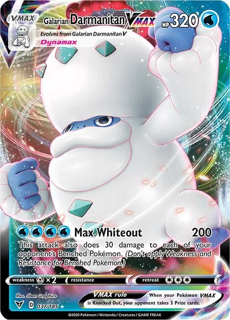 Galarian Darmanitan VMAX #037/185 Holofoil Pokémon card from Vivid Voltage
