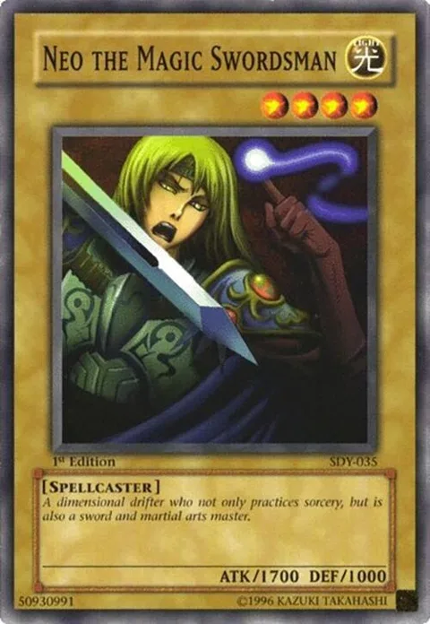 Neo the Magic Swordsman SDY-035 1st Edition Yu-Gi-Oh card from Starter Deck: Yugi