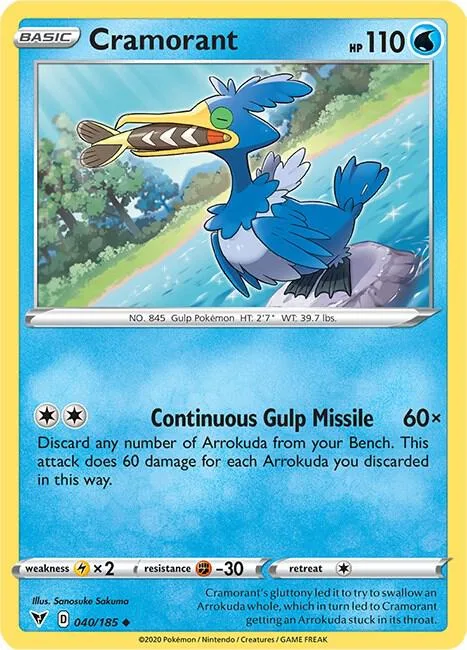 Cramorant #040/185 Pokémon card from Vivid Voltage