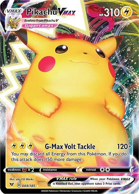 Pikachu VMAX #044/185 Holofoil Pokémon card from Vivid Voltage