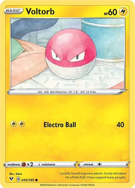 Voltorb #045/185 Pokémon card from Vivid Voltage