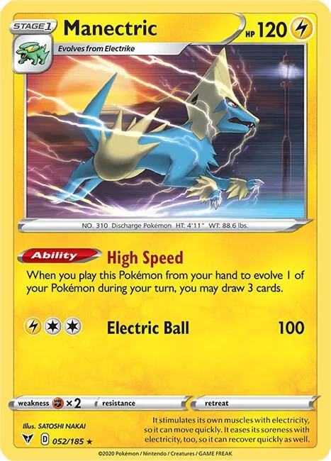 Manectric #052/185 Pokémon card from Vivid Voltage