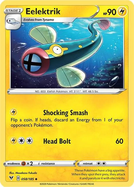 Eelektrik #058/185 Pokémon card from Vivid Voltage