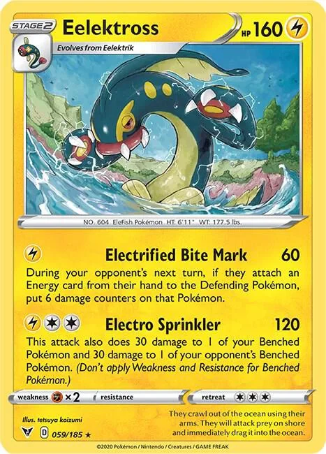 Eelektross #059/185 Reverse Holofoil Pokémon card from Vivid Voltage