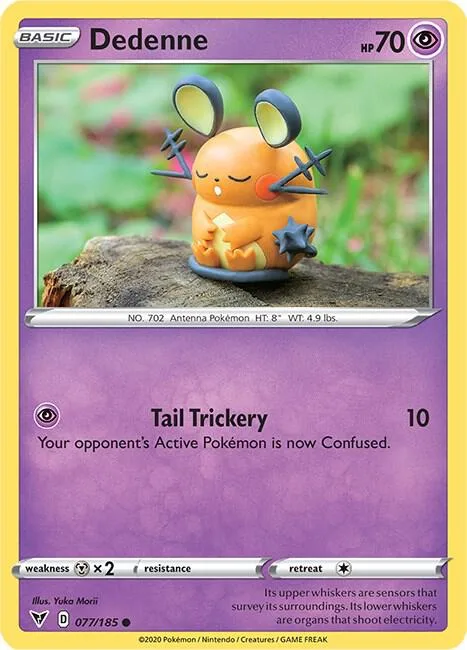 Dedenne #077/185 Reverse Holofoil Pokémon card from Vivid Voltage