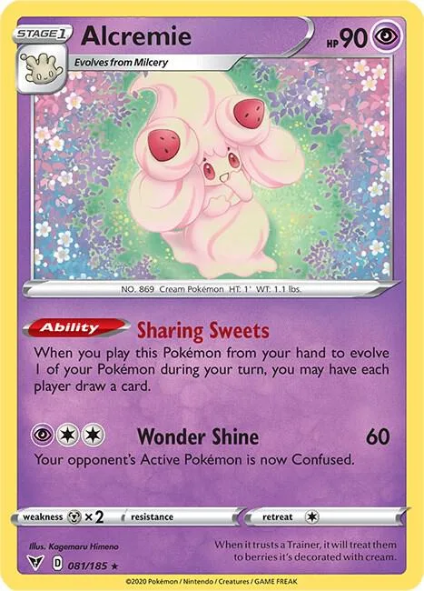 Alcremie #081/185 Reverse Holofoil Pokémon card from Vivid Voltage