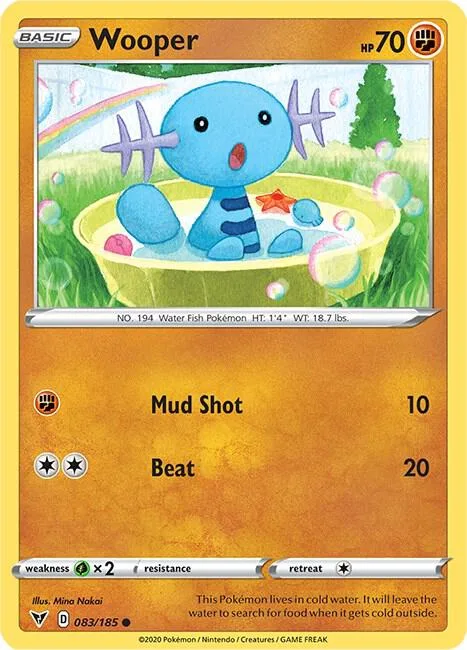 Wooper #083/185 Pokémon card from Vivid Voltage