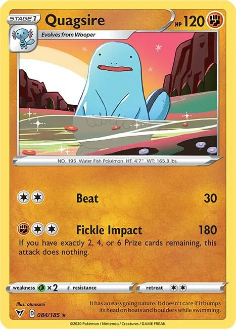Quagsire #084/185 Pokémon card from Vivid Voltage