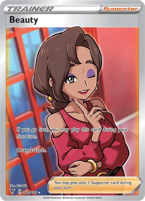 Beauty Full Art #181/185 Holofoil Pokémon card from Vivid Voltage