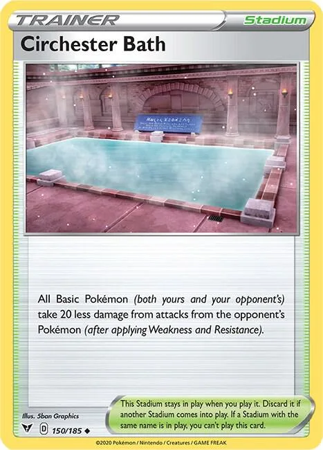 Circhester Bath #150/185 Reverse Holofoil Pokémon card from Vivid Voltage