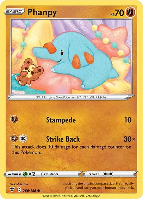Phanpy #086/185 Pokémon card from Vivid Voltage