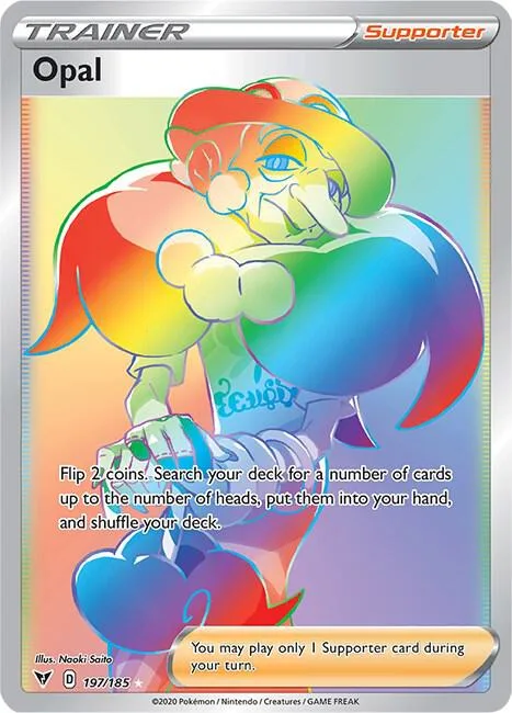 Opal Secret Rare #197/185 Holofoil Pokémon card from Vivid Voltage