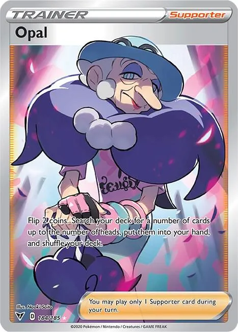 Opal Full Art #184/185 Holofoil Pokémon card from Vivid Voltage