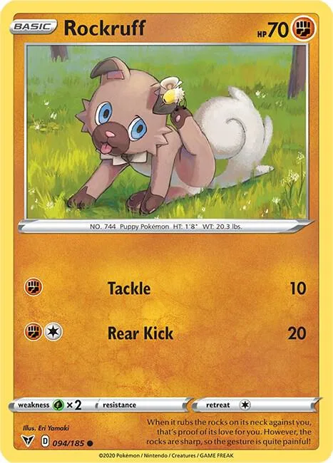 Rockruff #094/185 Pokémon card from Vivid Voltage