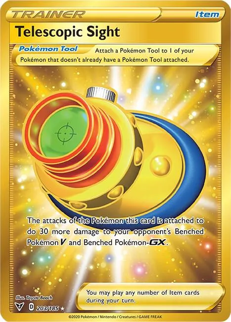 Telescopic Sight Secret Rare #203/185 Holofoil Pokémon card from Vivid Voltage