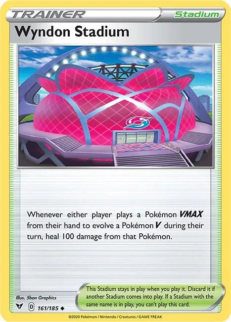 Wyndon Stadium #161/185 Reverse Holofoil Pokémon card from Vivid Voltage