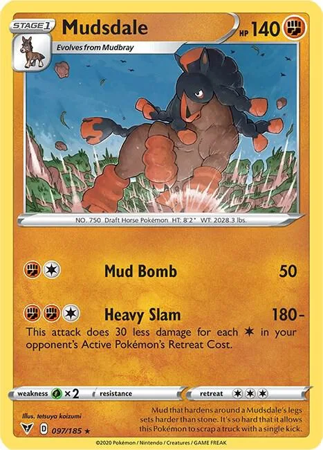 Mudsdale #097/185 Pokémon card from Vivid Voltage