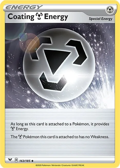 Coating Metal Energy #163/185 Reverse Holofoil Pokémon card from Vivid Voltage