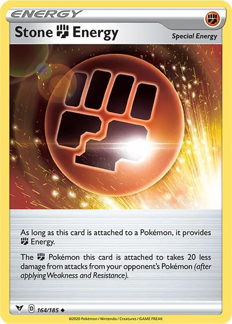 Stone Fighting Energy #164/185 Pokémon card from Vivid Voltage