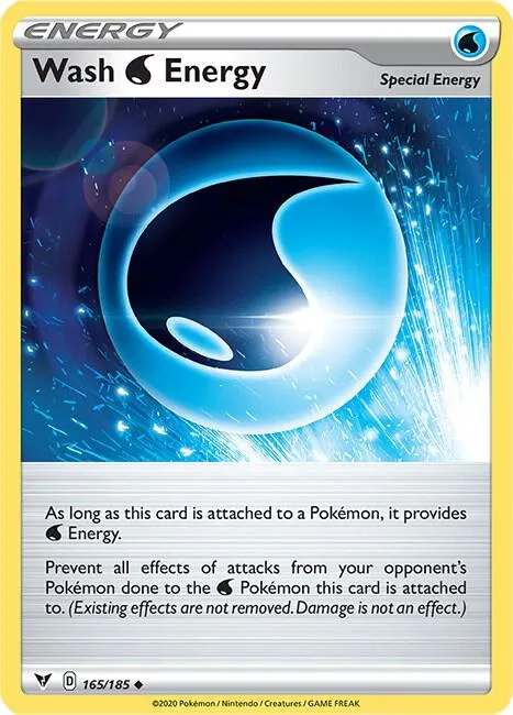 Wash Water Energy #165/185 Reverse Holofoil Pokémon card from Vivid Voltage
