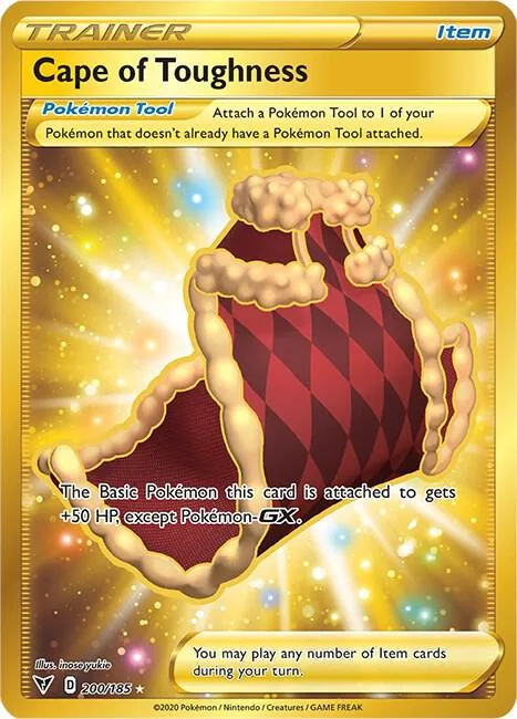 Cape of Toughness Secret Rare #200/185 Holofoil Pokémon card from Vivid Voltage