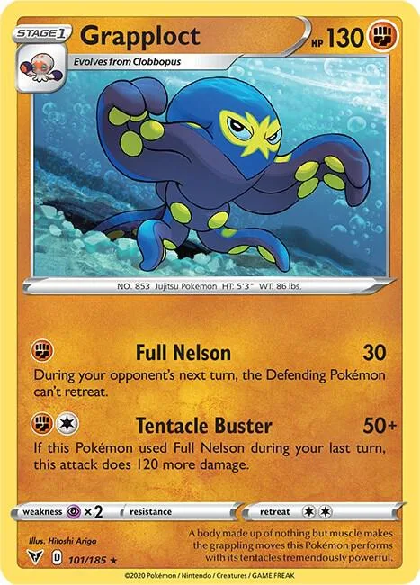 Grapploct #101/185 Pokémon card from Vivid Voltage