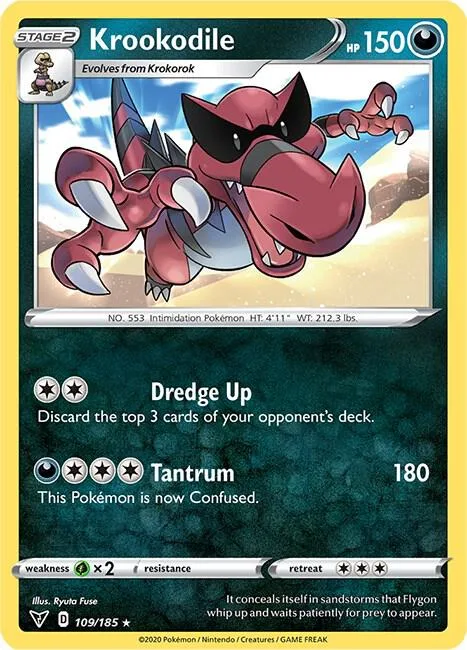 Krookodile #109/185 Pokémon card from Vivid Voltage