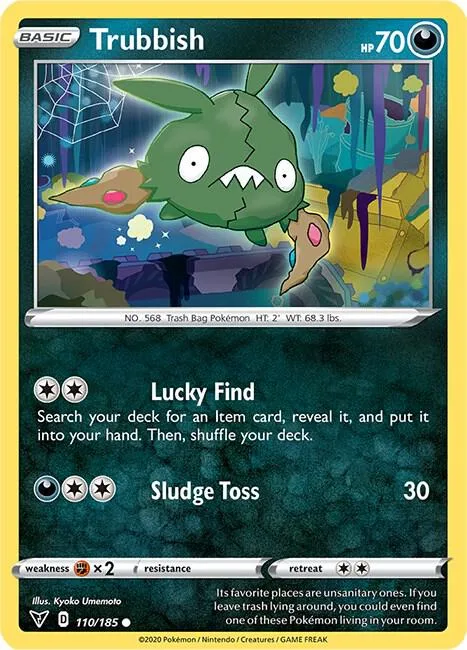 Trubbish #110/185 Pokémon card from Vivid Voltage