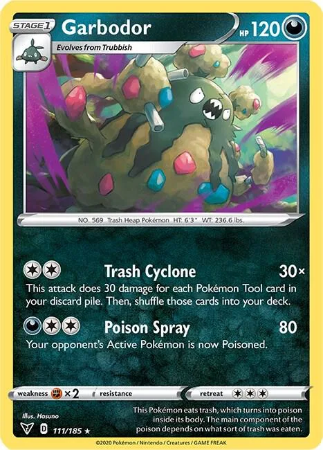Garbodor #111/185 Pokémon card from Vivid Voltage