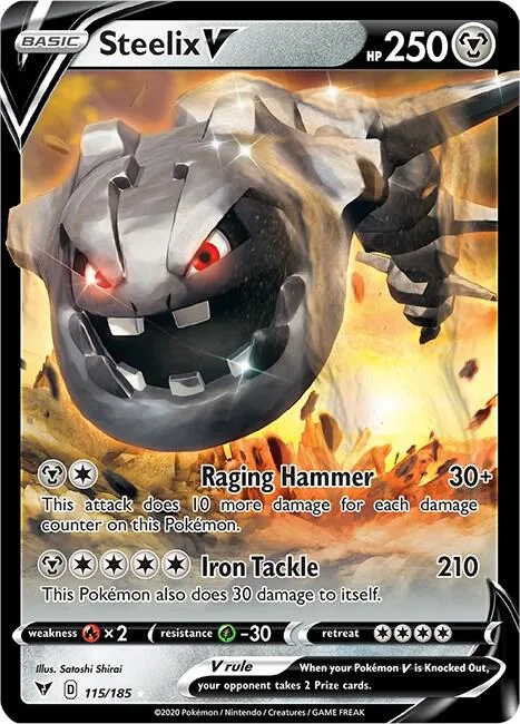 Steelix V #115/185 Holofoil Pokémon card from Vivid Voltage
