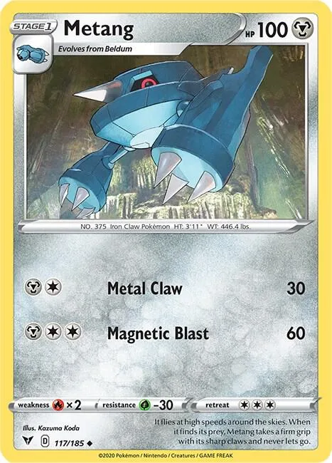 Metang #117/185 Pokémon card from Vivid Voltage