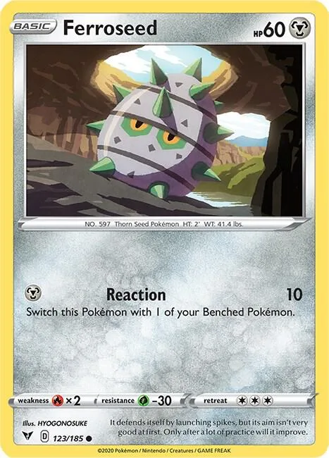 Ferroseed #123/185 Pokémon card from Vivid Voltage