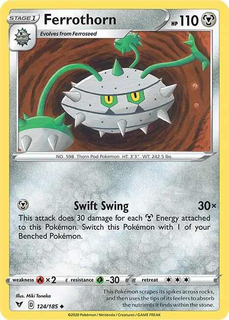 Ferrothorn #124/185 Pokémon card from Vivid Voltage