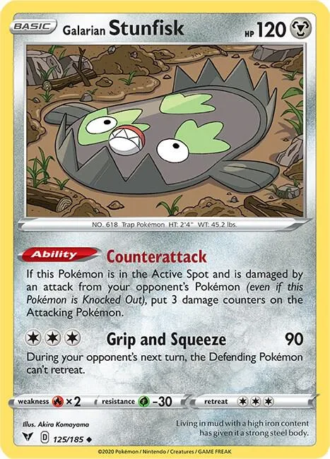 Galarian Stunfisk #125/185 Pokémon card from Vivid Voltage