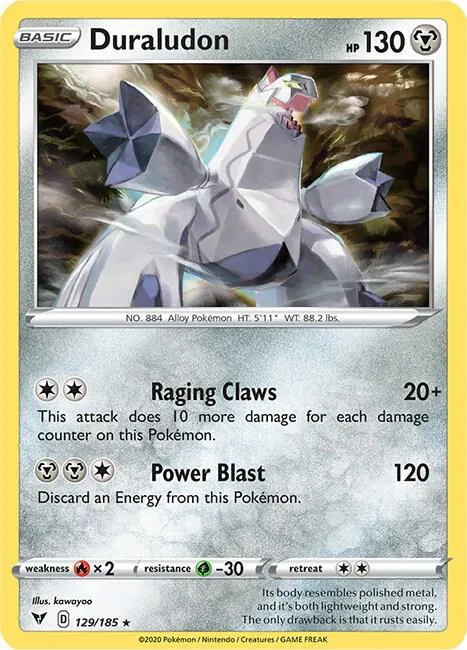 Duraludon #129/185 Reverse Holofoil Pokémon card from Vivid Voltage
