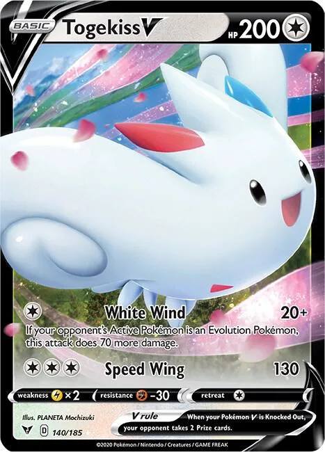 Togekiss V #140/185 Holofoil Pokémon card from Vivid Voltage