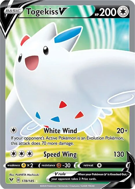 Togekiss V Full Art #178/185 Holofoil Pokémon card from Vivid Voltage