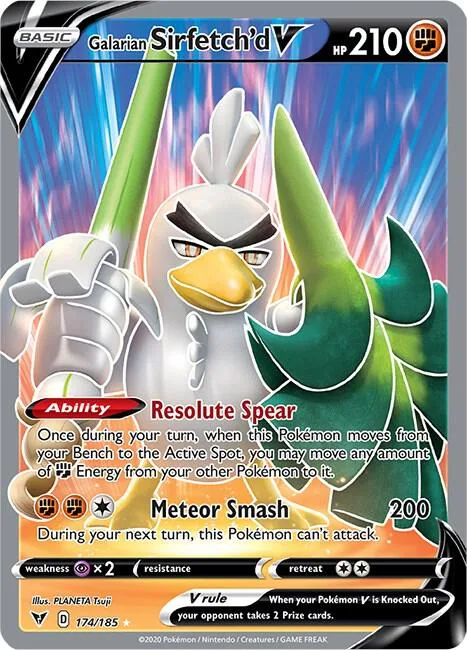 Galarian Sirfetch'd V Full Art #174/185 Holofoil Pokémon card from Vivid Voltage