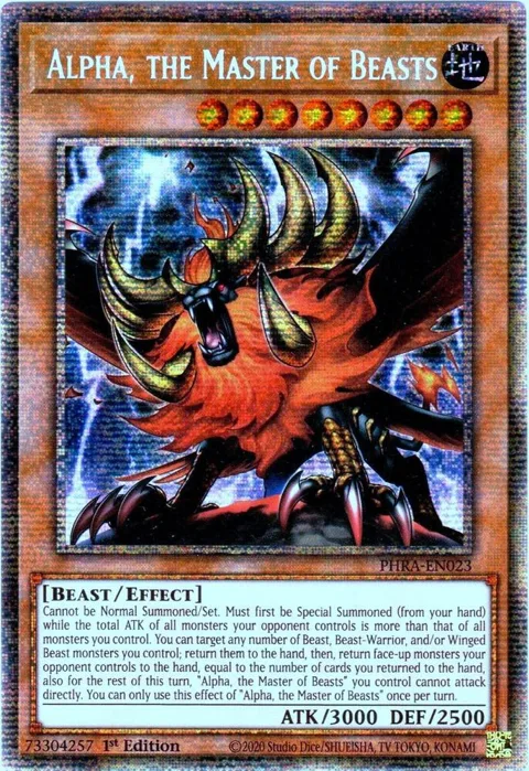 Alpha, the Master of Beasts Starlight Rare PHRA-EN023 Yu-Gi-Oh card from Phantom Rage