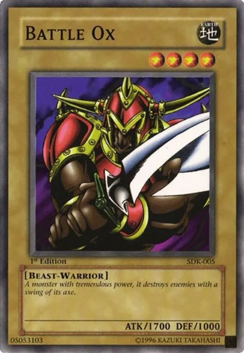 Battle Ox SDK-005 Unlimited Yu-Gi-Oh card from Starter Deck: Kaiba
