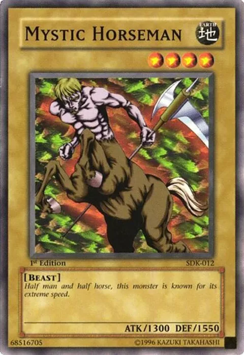 Mystic Horseman SDK-012 Unlimited Yu-Gi-Oh card from Starter Deck: Kaiba