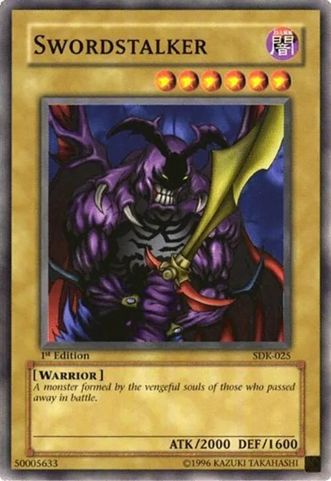 Swordstalker SDK-025 1st Edition Yu-Gi-Oh card from Starter Deck: Kaiba