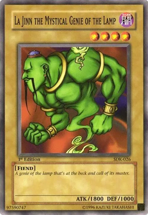 La Jinn the Mystical Genie of the Lamp SDK-026 Unlimited Yu-Gi-Oh card from Starter Deck: Kaiba