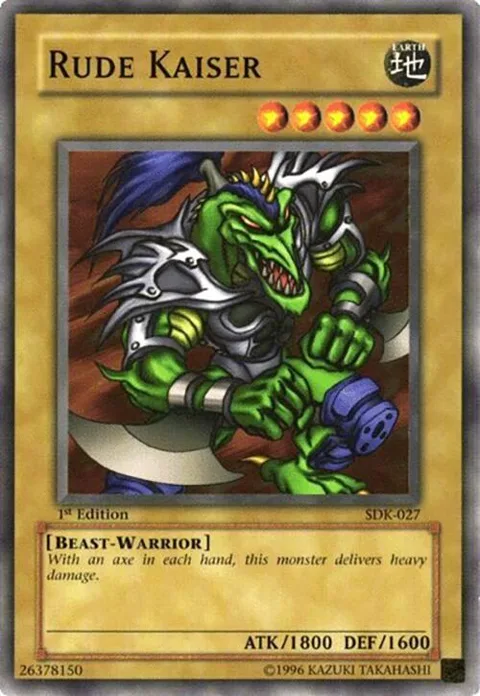 Rude Kaiser SDK-027 1st Edition Yu-Gi-Oh card from Starter Deck: Kaiba