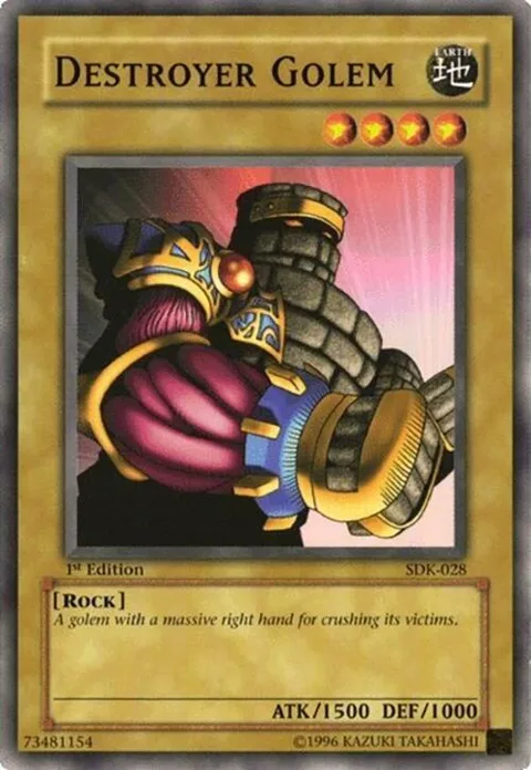 Destroyer Golem SDK-028 1st Edition Yu-Gi-Oh card from Starter Deck: Kaiba