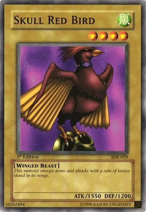 Skull Red Bird SDK-029 1st Edition Yu-Gi-Oh card from Starter Deck: Kaiba